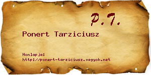 Ponert Tarziciusz névjegykártya